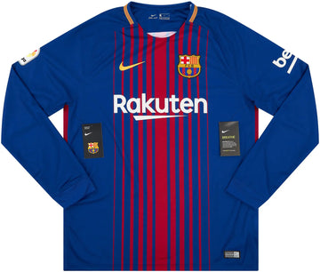 FC Barcelona 2017/18 (Local) - Manga Larga con parche de La Liga